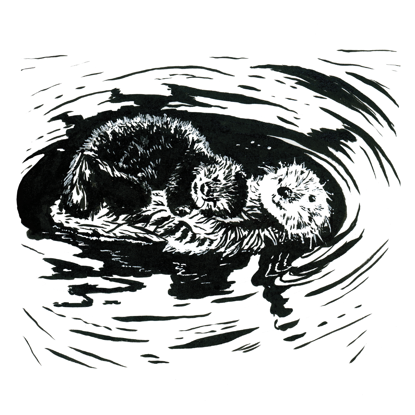 Otter Mama & Pup