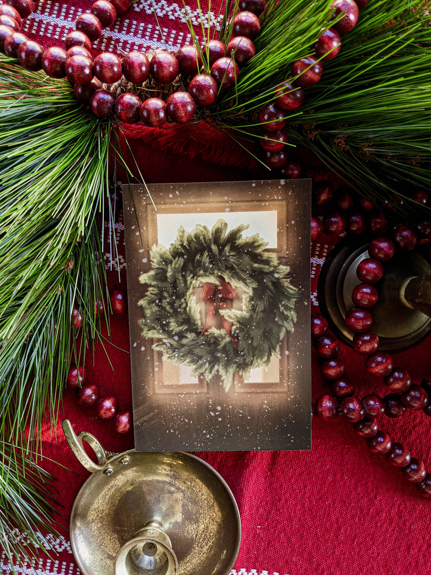 Wreath - Christmas Postcard
